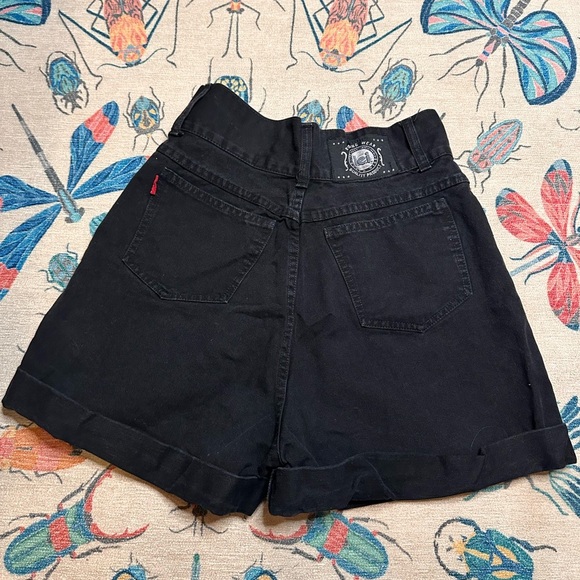 Vintage Lei High Waist Black rider Denim Shorts - Picture 3 of 7